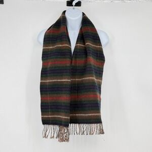 Hunting Fraser Cashmere Wool Blend Scarf Woven Scotland Reversible Fringe